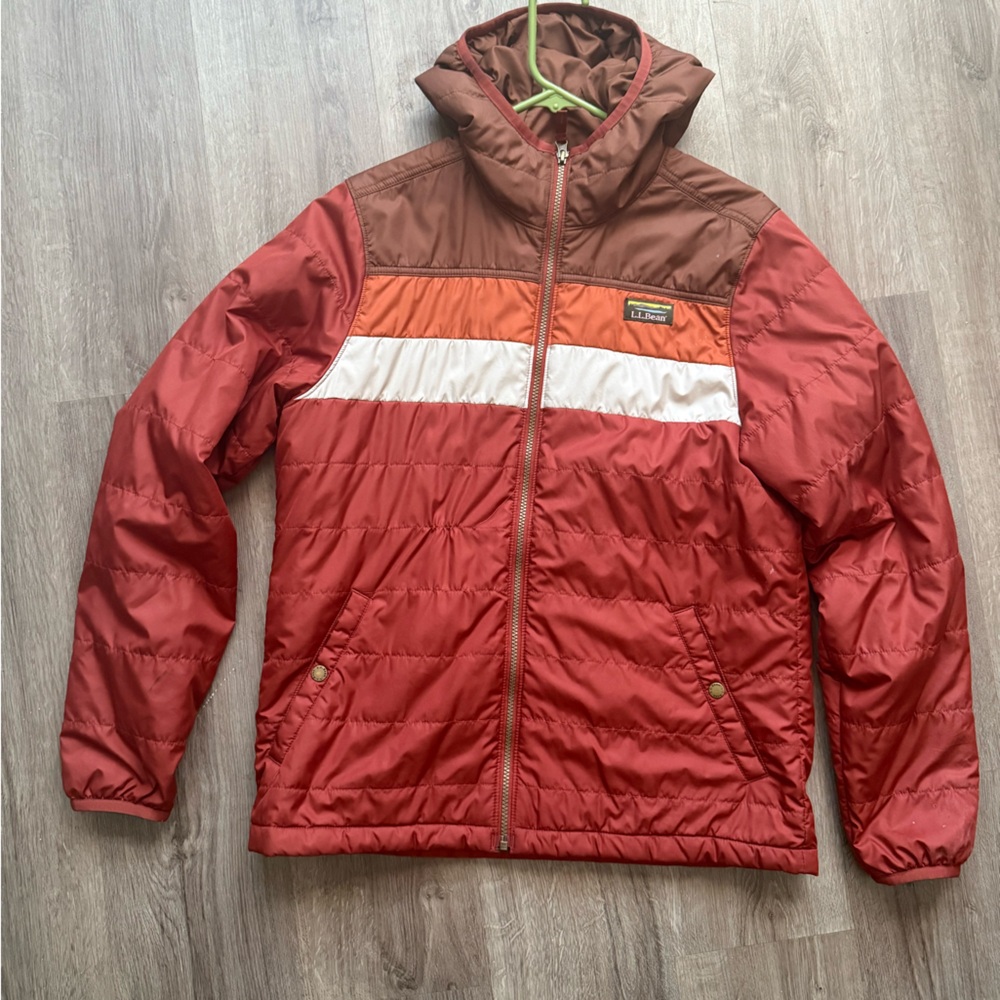 2 LL Bean hooded puffer jackets mens medium